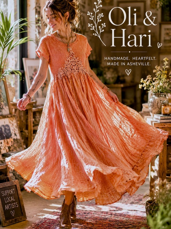 Oli & Hali Dresses & Skirts - Oli & Hali Washed Cotton Crochet Meadow Boho Cottagecore Whimsy Dress Size L